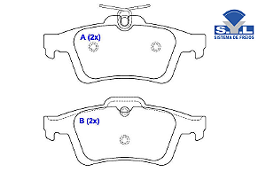 Jogo Pastilha Freio Traseiro - SYL - Focus 2.0 16v 2014 a 2019