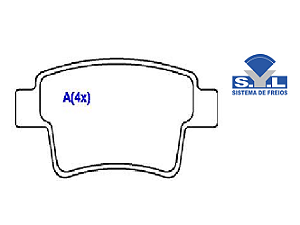 Jogo Pastilha Freio Traseiro - SYL - Peugeot 408 2.0 16v 2011 a 2013