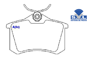 Jogo Pastilha Freio Traseiro - SYL - Peugeot 405 2.0 8v 1992 a 1997