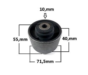 Refil/Bucha Coxim Motor/Câmbio - Jahu - Megane 1.6/2.0 8v 1995 a 2002- 71mm / 10mm
