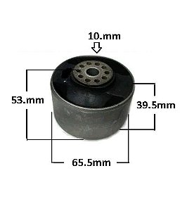 Refil Da Bucha Coxim Motor LD - Jahu - Peugeot 205 1.4 8v 1992 a 1998 - 65mm / 10mm