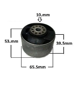 Refil Da Bucha Coxim Motor LD - Jahu - Peugeot 306 1.6/1.8 8v - 2.0 16v 1993 a 1997 - 65mm / 10mm