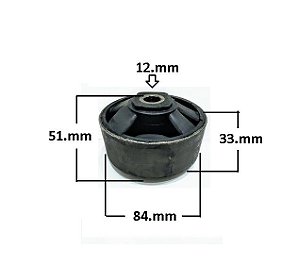 Refil Da Bucha Coxim Traseiro - Jahu - Renault R19 1.4 8v - 1.8 16v 1988 a 1992 - 85mm x 12,5mm