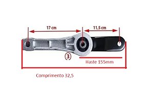 Limitador Torção Coxim Câmbio Traseiro - Jahu - Fusca 2.0 16v 2011 a 2019 - Haste Maior