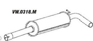 Escapamento Intermediário - Muffler - Polo 1.0 16v 2002 a 2008