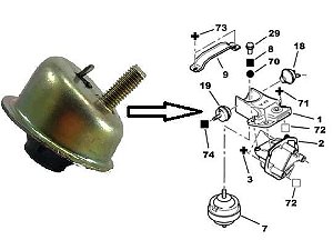 Coxim Motor Superior LD - Jahu - 206 1.4 8v - 1.0/1.6 16v 2001 a 2014