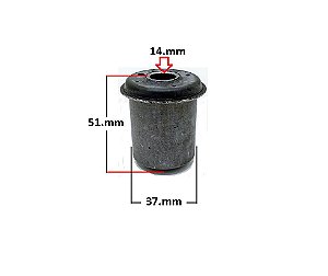 Bucha Bandeja Dianteira e Traseira - Pampa 1.6 8v 1984 a 1989- Superior/Inferior 14,15mm C/Aba