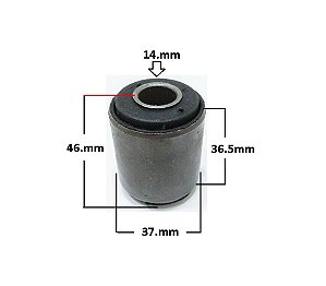 Bucha Bandeja Dianteira e Traseira - Corcel II 1.6 8v 1977 a 1982- Superior/Inferior 14,15mm S/Aba