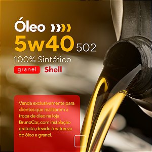 Litro Óleo Motor 5w40 - 502 - (100% Sintético) - Shell- Granel - Alcool/Gasolina/Flex