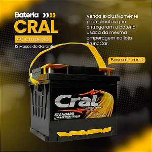 Bateria - 40 Amperes - Cral  - Base Troca - Retirar na Loja