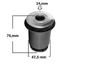 Bucha Bandeja Dianteira - Hilux 2.5/2.7/3.0/4.0- 16v/24v 2005 a 2015 - P/Dianteira Inferior Menor