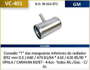 Tubo Dagua Refrigeração - Valclei - A70 - GM 1981 a 1984 - Mangueira Radiador