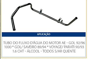 Tubo Dagua Refrigeração - Saveiro 1.6 8v AE - Carburado 1989 a 1993
