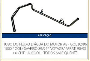 Tubo Dagua Refrigeração - Valclei - Gol 1.6 8v AE - Carburado 1989 a 1994