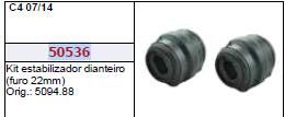 Borracha Barra Estabilizador Dianteiro - Kit Cia - Citroen C4 1.6 16v - 2.0 16v 2007 a 2015 - 22mm