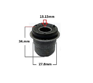 Bucha Suspensão Bandeja Traseira - Uno 1.6 8v - CSL 1991 a 1993 - Furo 13,15mm - Lado Eixo
