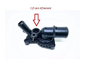 Carcaça Válvula Termostática - Punto 1.6/1.8 16v 2010 a 2017 -  Com Furo P/Sensor - Motor E.TORQ