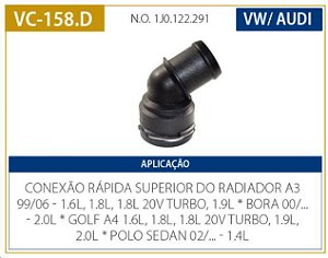 Flange Plástico Agua Radiador Superior - Golf A4 1.8 8v 2001 a 2007