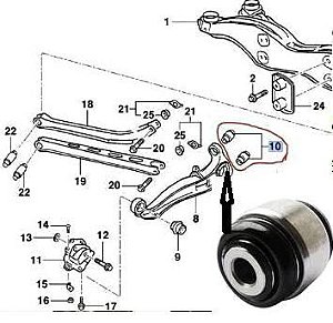 Bucha Eixo Suspensão Traseira Quadro/Hidraulica - Vectra 2.0/2.2 8v/16v 1996 a 2005