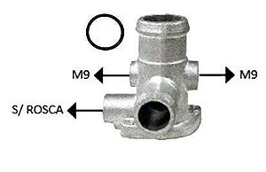 Flange Entrada Dágua ao Cabeçote - Quantum 1.8/2.0 8v AP 1984 a 1992