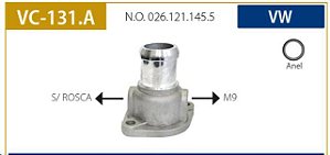 Flange Entrada Dágua ao Cabeçote - Quantum 1.8/2.0 8v - AP 1984 a 1993