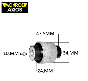Bucha Suspensão Braço Dianteiro Superior - Civic 1.6 16v 1996 a 2000 - 10mm