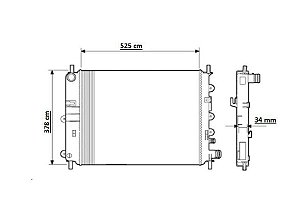 Radiador Agua - Notus - Escort Zetec 1.6 8v 2001 a 2002