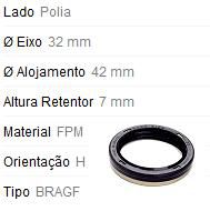 Retentor Polia Motor - Comando Valvula /Auxiliar/Virabrequim - Crossfox 1.6 8v 2005 a 2017