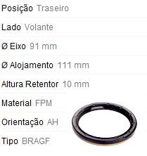 Retentor Motor Traseiro - Virabrequim/Mancal/Volante - Grand Blazer 4.2 18v - MWM 1998 a 1999