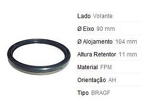 Retentor Motor Traseiro - Virabrequim/Mancal/Volante - Stilo 1.8 16v 2002 a 2004
