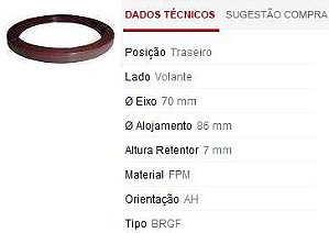 Retentor Motor Traseiro - Virabrequim/Mancal/Volante -  Peugeot 206 1.0 16v 2001 a 2005