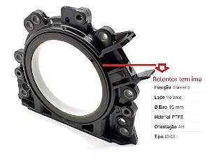 Retentor Motor Traseiro - Virabrequim/Mancal/Volante -  Fox 1.0/1.6 8v - EA111 2002 a 2006