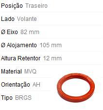 Retentor Motor Traseiro - Virabrequim/Mancal/Volante - Passat 1.5 8v - AP 1974 a 1982
