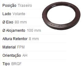 Retentor Motor Traseiro - Virabrequim/Mancal/Volante -  Livina 1.6 16v 2008 a 2014