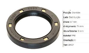 Retentor Motor Dianteiro - Virabrequim - Lado Distribuição - Troller T4 2.8 8v 2005 a 2012