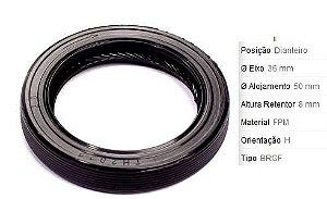 Retentor Motor Dianteiro - Comando Válvula /Auxiliar - Peugeot 206 1.4 8v 2006 a 2008