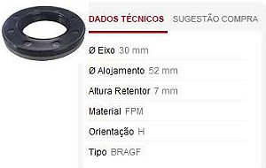 Retentor Motor Dianteiro - Comando Válvula /Auxiliar - Elba 1.3/1.5/1.6 8v 1985 a 1996