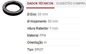 Retentor Motor Dianteiro - Comando Válvula /Auxiliar - L200 2.5 8v 1990 a 2011