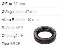 Retentor Motor Dianteiro - Comando Válvula /Auxiliar - Gol/ 1.0 8v 1997 a 2006