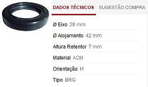 Retentor Motor Dianteiro - Comando Válvula /Auxiliar - Symbol 1.6 16v 2009 a 2013