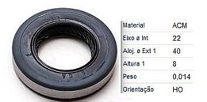 Retentor Eixo Piloto Moringa - Idea 1.4/1.8 8v - 1.6/1.8 16v após 2005...