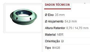 Retentor Câmbio Lateral Coroa - Suprema 2.0 8v - 3.0/3.8/4.1 12v - 3.6 24v 1992 a 1999