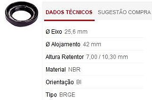 Retentor Câmbio Lateral Coroa - Del Rey 1.6 8v 1981 a 1989