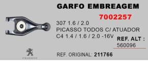 Garfo Embreagem - Peugeot 307 1.6/2.0 16v