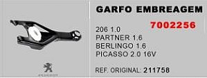 Garfo Embreagem - Peugeot 206 1.0 16v 1999 a 2005