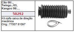 Coifa Caixa Direção Mecânica - Twingo 1.0/1.2 8v/16v 1994 a 2000