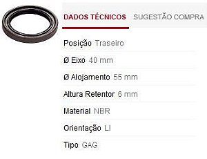 Retentor Roda Traseira - Pointer 2.0 8v 1993 a 1996