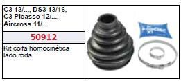 Kit Coifa Homocinética Roda - Citroen C3 1.4/1.5 8v - 1.6 16v 2003 a 2016