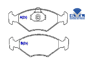 Jogo Pastilha Freio Dianteiro - Mola Ruido Grande - SYL - Palio 1.3 16v 2001 a 2003