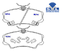 Jogo Pastilha Freio Dianteiro - SYL - Civic 1.7 16v 2001 a 2007